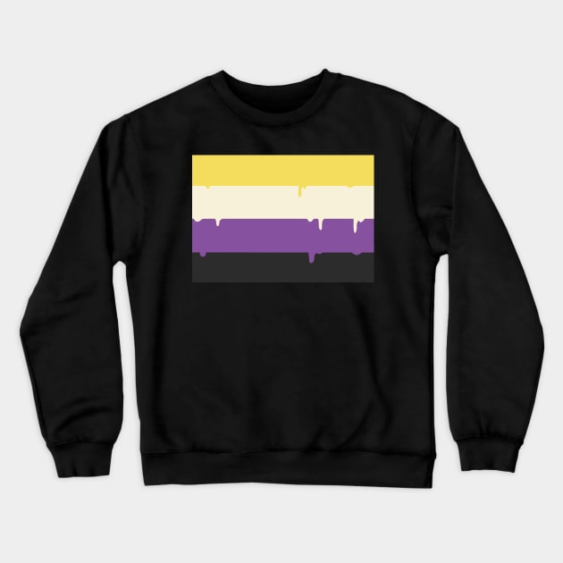 Nonbinary Pride Flag Drip Crewneck Sweatshirt by Sunny Saturated